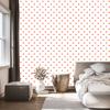 Hearts Wallpaper White, Peach and Coral 50x1000