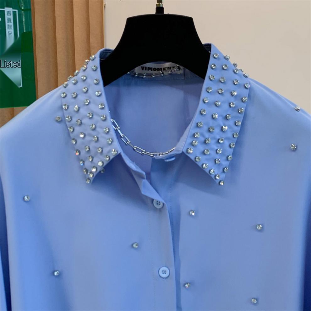 Camicia Larga Taglie Forti Manica a Pipistrello Strass Stile Hong Kong Primavera/Estate 2026