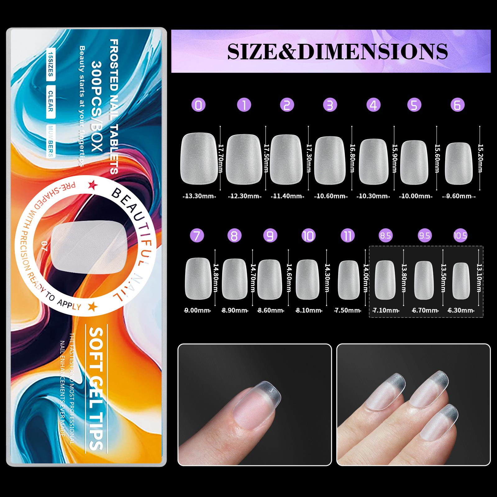 

Подушечки для ногтей Wear Nail Ultra-Thin и Seamless Full Matte, без шлифовки, удлиненные накладные ногти 15 размера