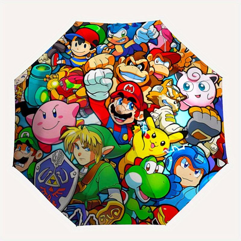 

1pc Mario Gaming Characters Automatic Folding Umbrella - Lightweight, Retractable Design with 8-Rib Durability, Perfect for Outdoor33