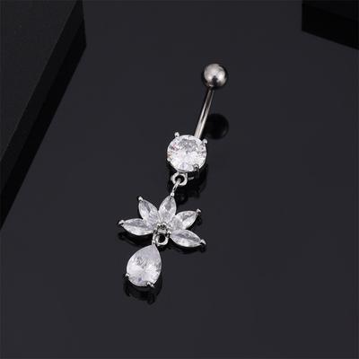 Zirkon Bauchnabelring für Frauen Mädchen Edelstahl Nabel Bauchnabelringe Sexy Körperschmuck Piercing