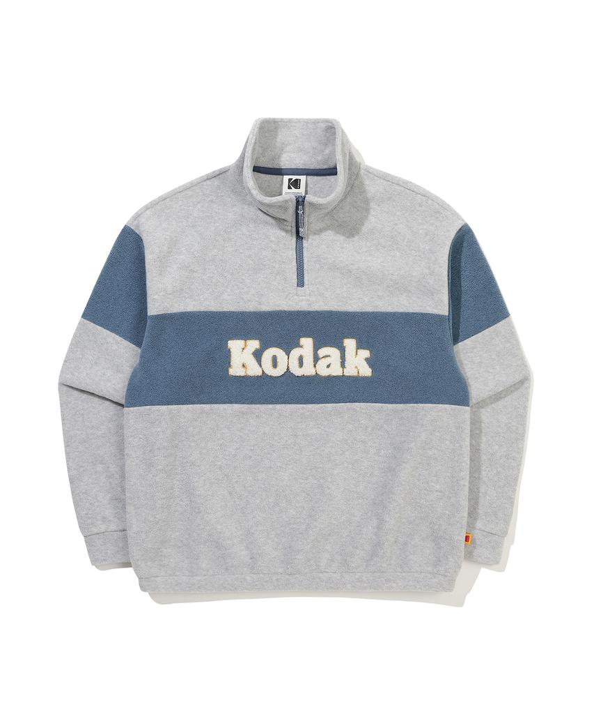 KODAK Colorblock Microfleece Half-Zip Sweatshirt Melange Grey