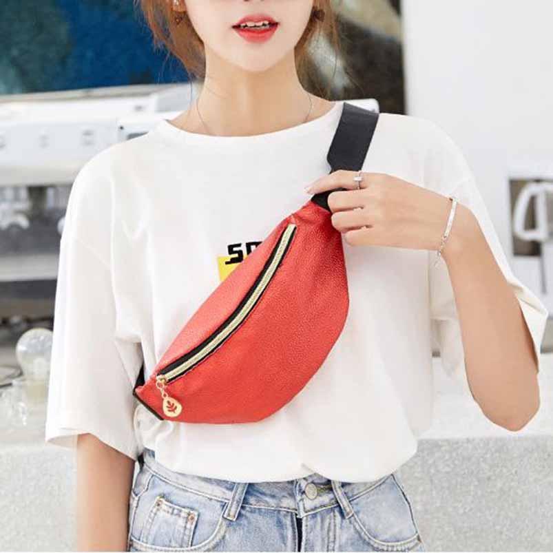 Compact And Chic Travel Hip Bag For Women With Zipper Closure And Pocket