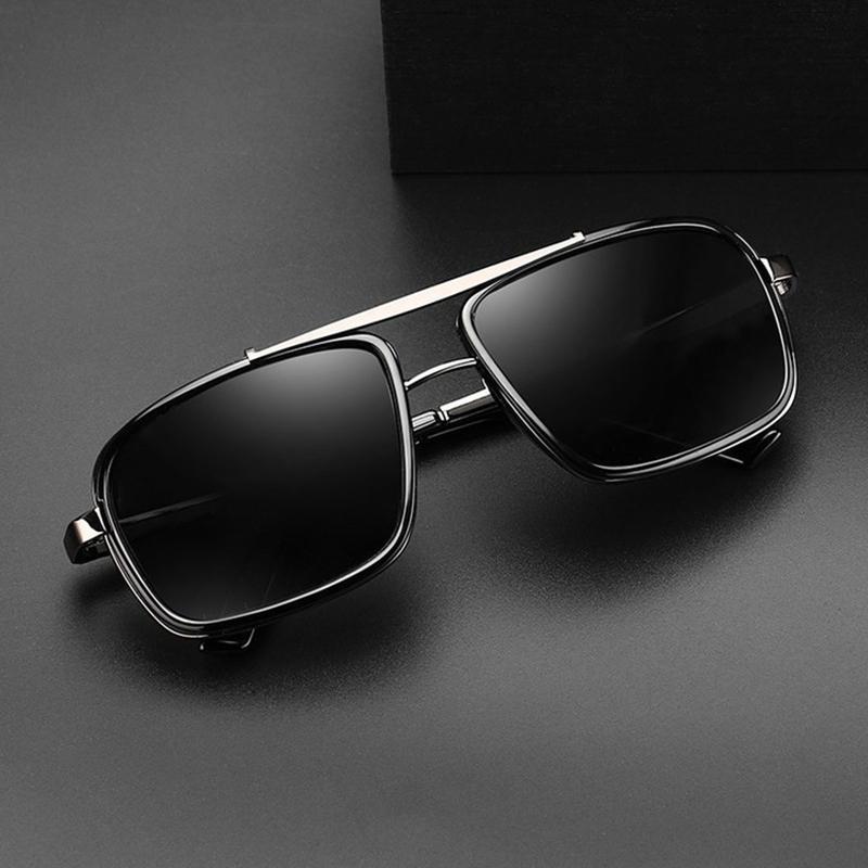 Retro Metal Punk Men Sunglasses Classic Square Male Sun Glasses Vintage Summer Shades Driving Glasses