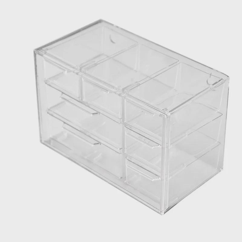 7-Grid Dustproof Transparent Drawer for Stationery, Jewelry, and Cosmetics