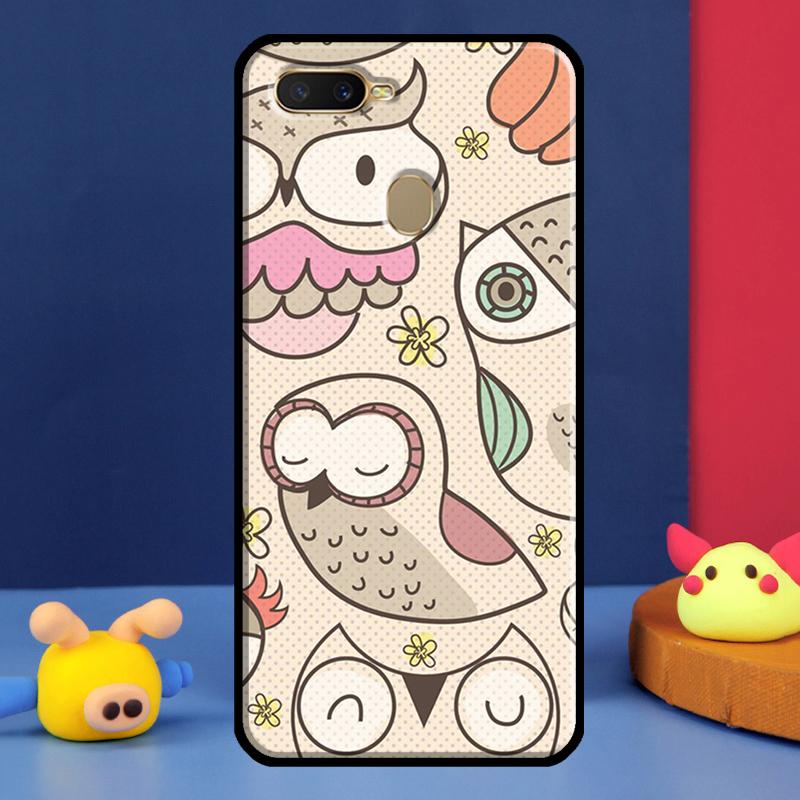 Fashion Cartoon Owl Case For Oppo A16 A76 A96 A58 A78 A98 A5 A9 A91 A15 A17 A77 A52 A72 A74 A94 A54S A57S Cover