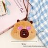 Cartoon Capybara Lanyard, Name Sticker, and Plush Backpack Pendant