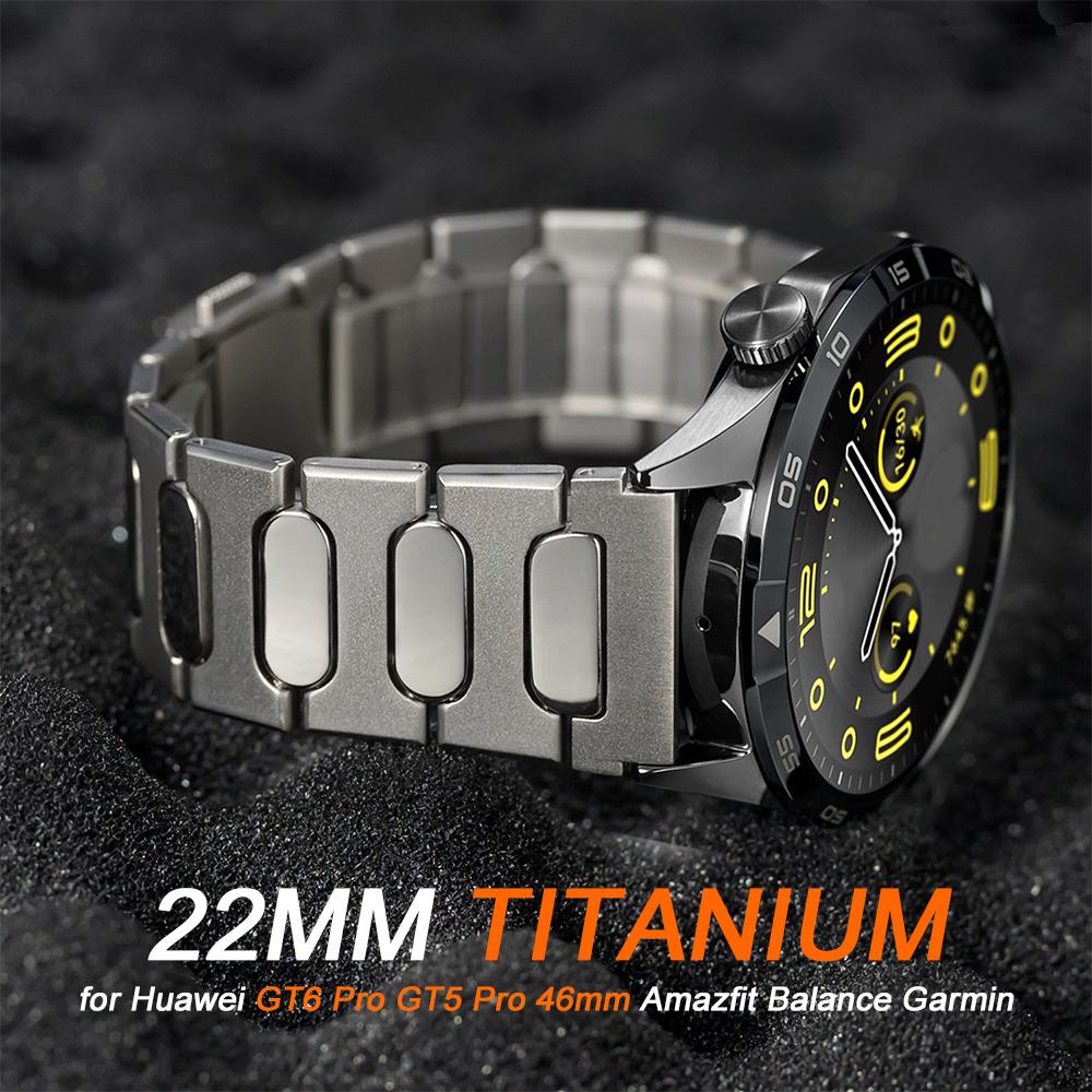 22mm Mans Titanium Band for Huawei Watch GT6 Pro GT5 Pro 46mm Ultimate Business Metal Strap for Amazfit Balance T-REX 3 OnePlus