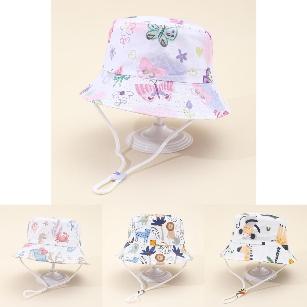 Butterfly Kids Sun Hat With Breathable Cotton Material For Outdoor Play And Sunshade
