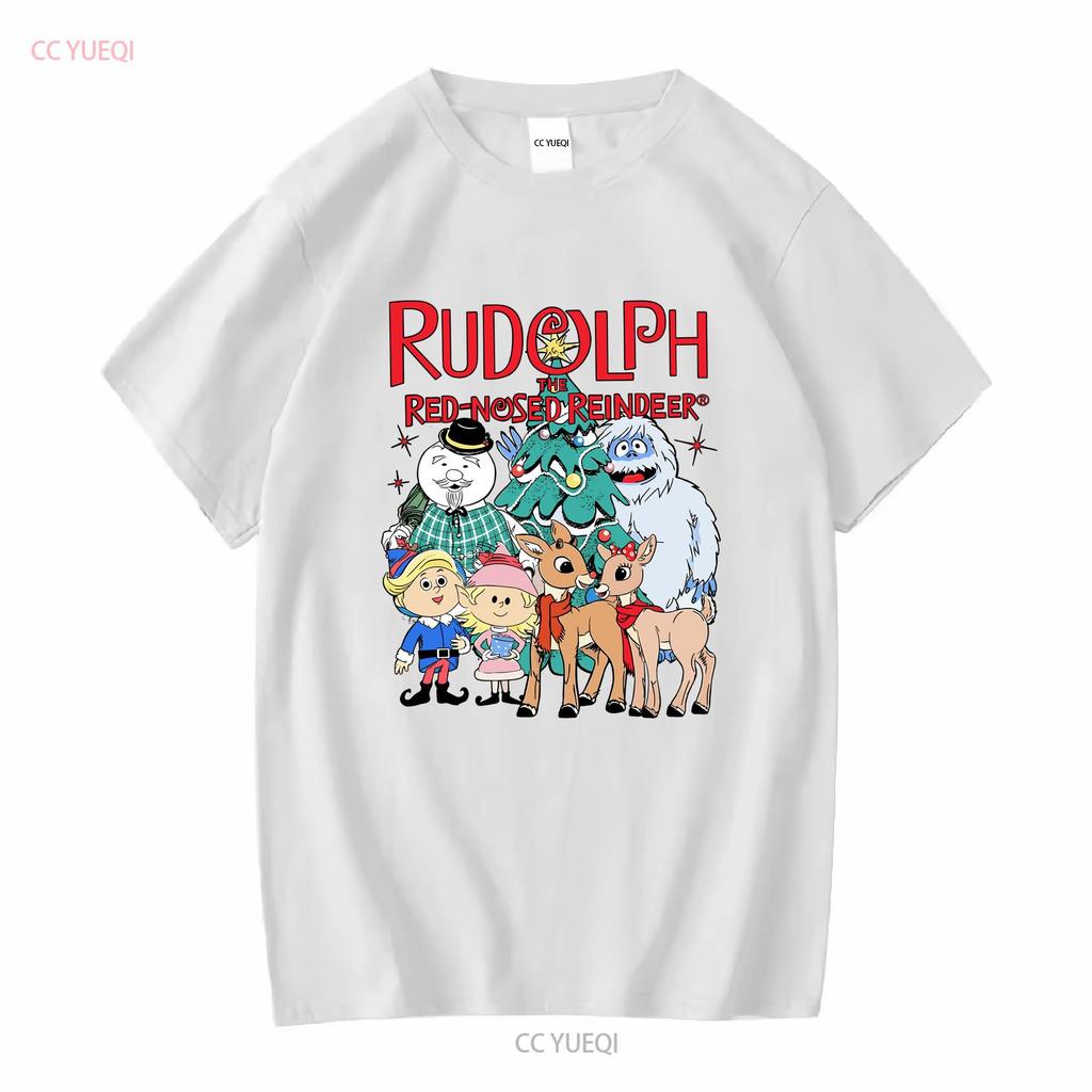Rudolph The Red Nosed Reindeer Christmas T Shirt Vintage Movie Cute long or short sleeves vintage Washed Versatile graphic