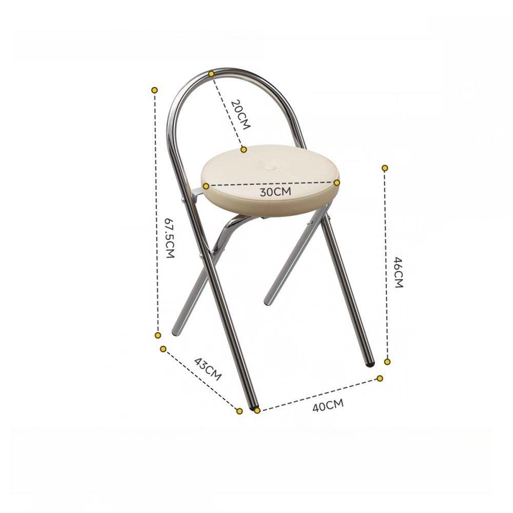 Modern Chinese Style Dining Chairs - Stainless Steel Folding Chairs with Soft Pads, Space Saving for Small Apartments
