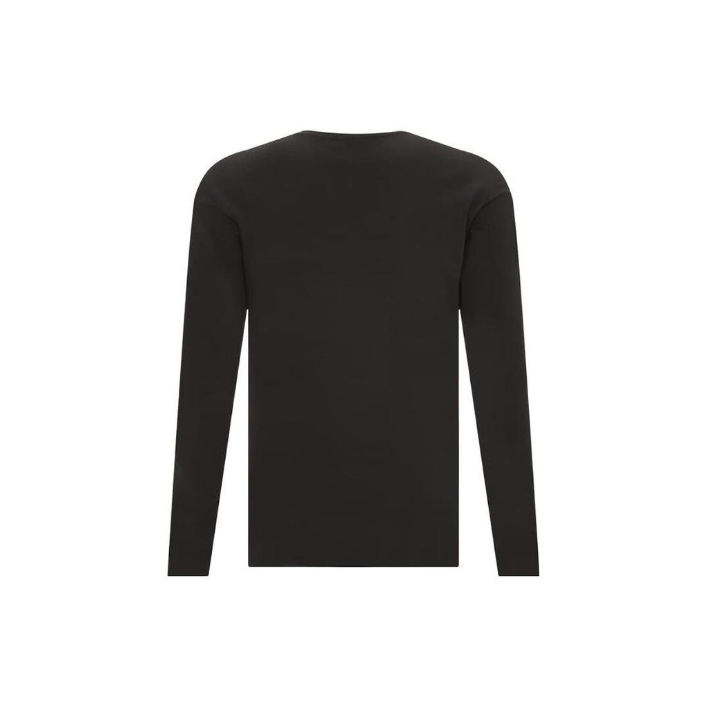 Emporio Armani Solid Color Crew Neck Pullover Long Sleeve T-Shirt Men tops Black 111023-CC729-00020