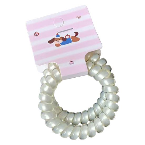 

1 Pair Women Hair Ties Pearlescent Color High Elasticity Phone Cord Shape Hair Ropes Flexible Ponytail Holder Hair Accessories