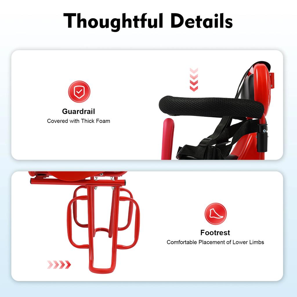 Safety Toddler Child Seat Rear Child Bike Seat Attachment Child Bike Seat for Adult Bike W/ Seat Cushion Suitable for Children