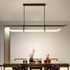 Chinese Retro Minimalist Black Long Chandeliers Home Decor LED Lamp for Bar Dining Room Study Light Suspension Luminaire