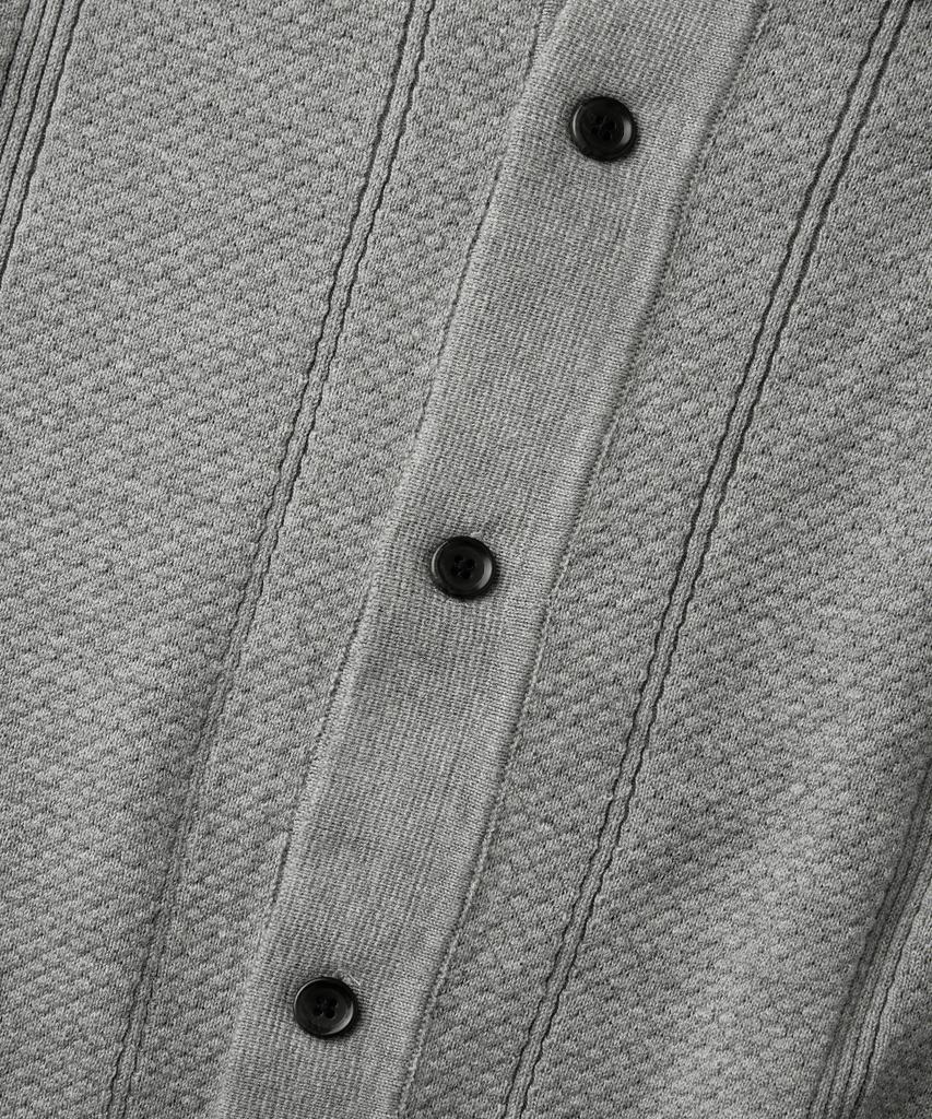 OUTSTANDING Ls Stripe Collar Knit Cardigan_Melange Gray