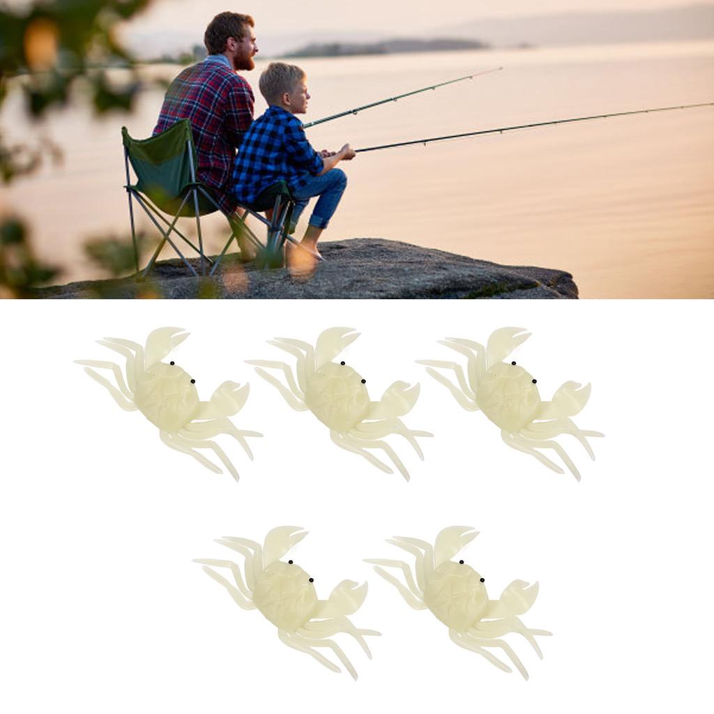 5PCS Simulated Crab Bait Soft Silicone Portable Reusable Artificial Fishing Lure for Angling