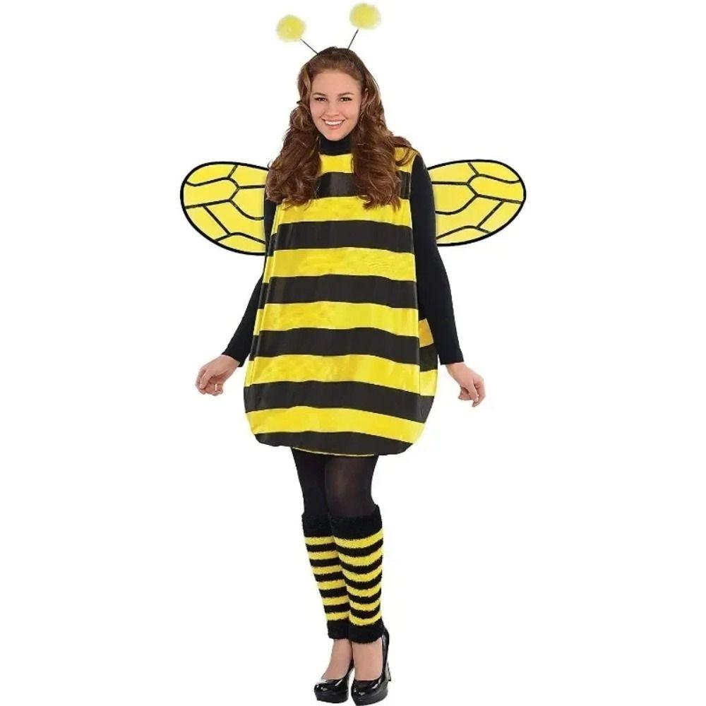 1set Costumes Outfit Yellow Bee Cosplay Jumpsuit Photo Prop Animal Cosplay Props  Adult