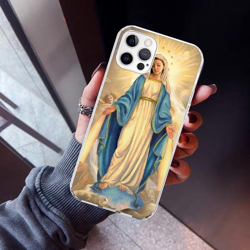 Virgin De Guadalupe Virgen Mary Phone Case For iPhone 17 Air 11 13 Mini 14 15 Plus 16 12 Pro Max 16E SE 7 8 Pattern Soft TPU Bac