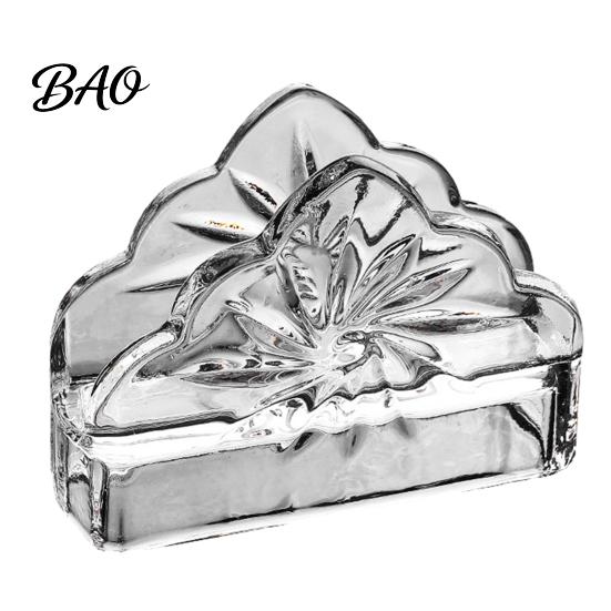 Business Card Holder Tissue Holder, Crystal Glass Modern Style, Durable Scratch-Resistant Napkin Dispenser Organizer, for Restaurant Napkins