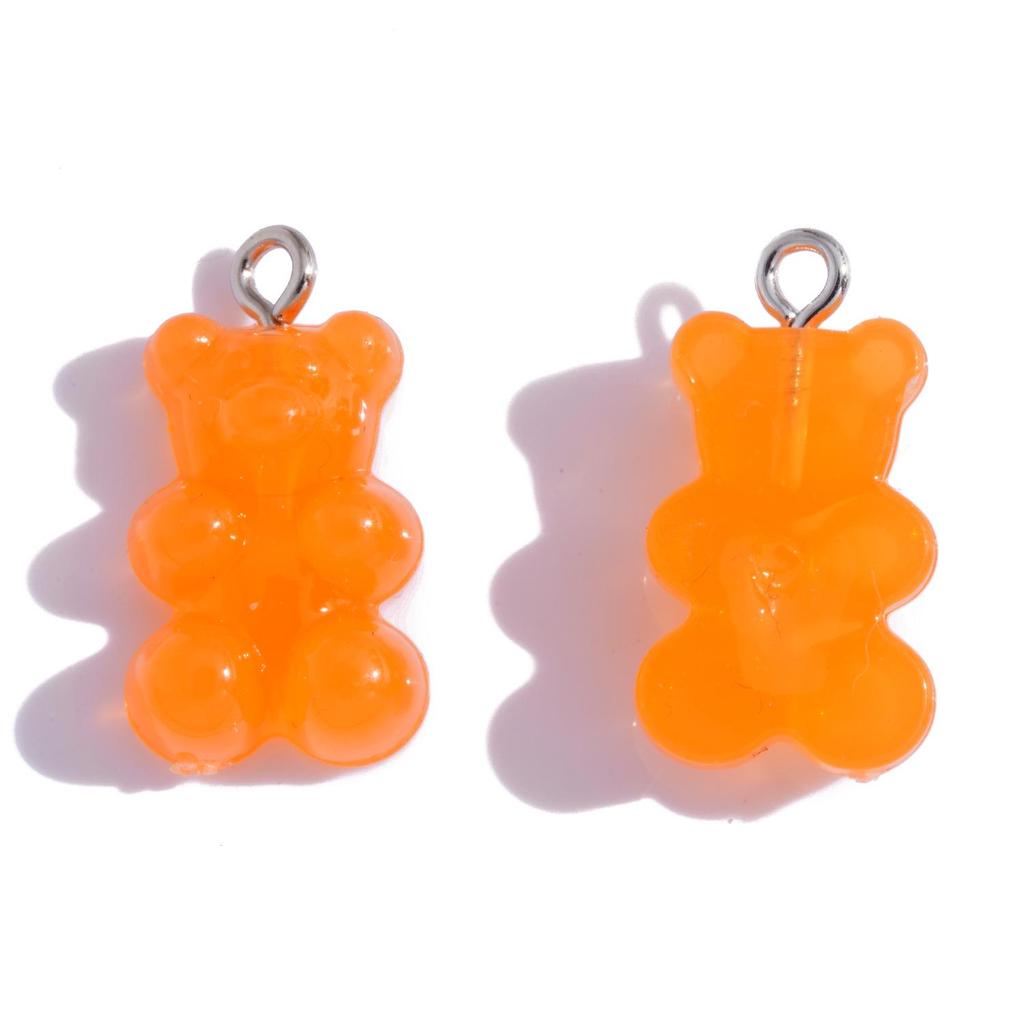 Colorful Transparent Bear Resin Pendant for DIY Jewelry and Keychains