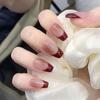 Red-Brown Ombre French Manicure: Autumn/Winter Wearable Nail Stickers