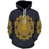 Men's Hoodies 3D Novelty Pullover Sweatshirt, Xmas Men Women Teen Boy Gifts, Black White Galaxy Print Flag