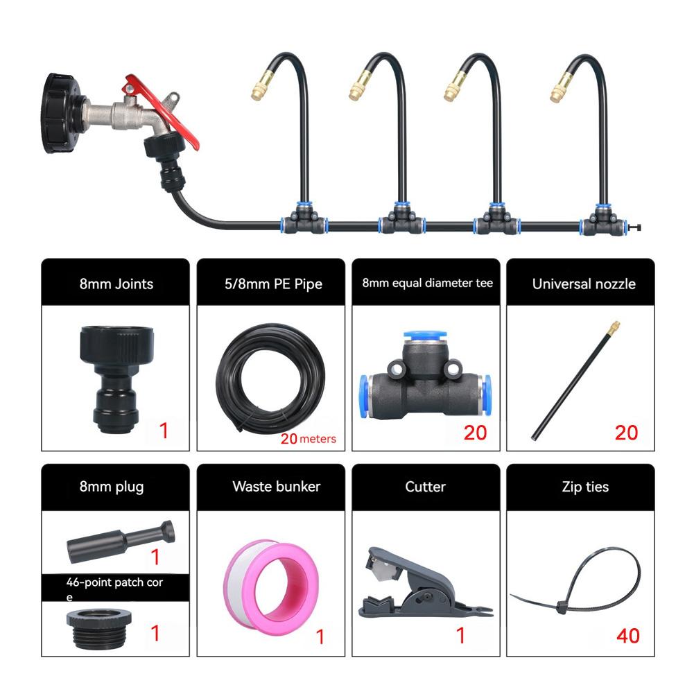 5-20M Automatisches Gartenbewässerungs-Nebelsystem 360-Grad-Biege-Tropfer Tropfbewässerungs-Kit Gartenbewässerungsschlauch-Set Gerät