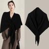 Triangle Scarf Scarf Solid Color Shawl Cape Autumn and Winter Women's High-end Shawl Blanket Warm Small Cape Cape