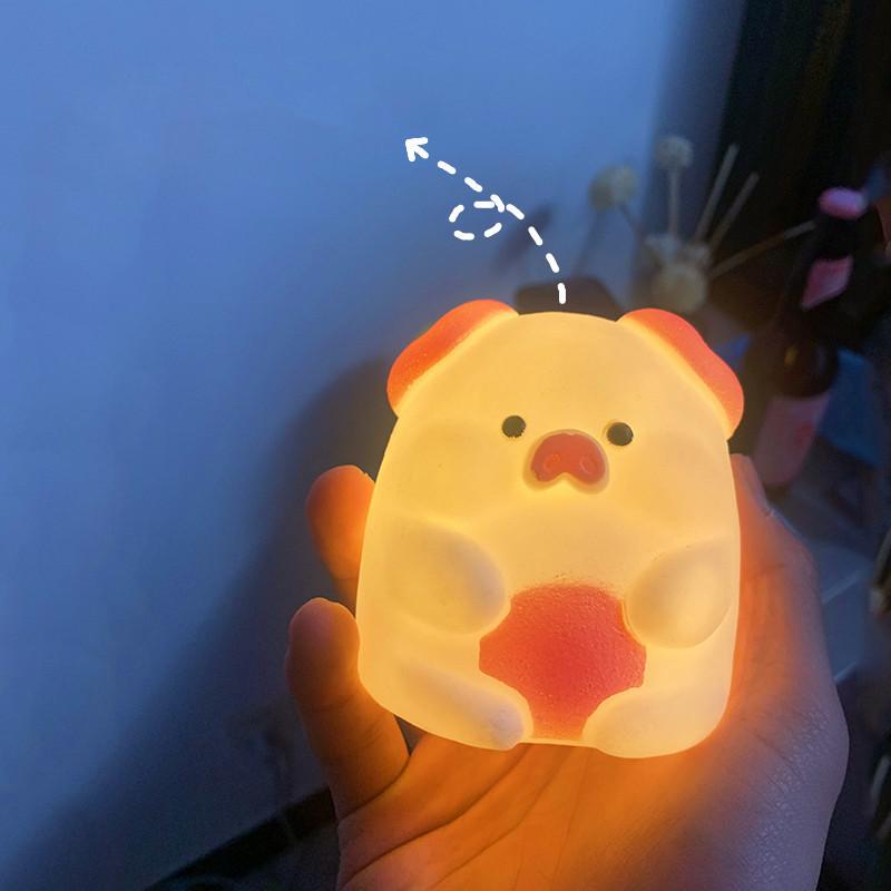 Lamp Night Warm Light Mini Compact Cartoon Cute Pig Shaped Battery Powered