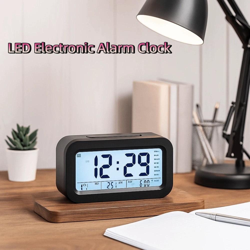 Snooze Feature LED Electronic Alarm Clock LED Display Desktop Table Clock Desktop