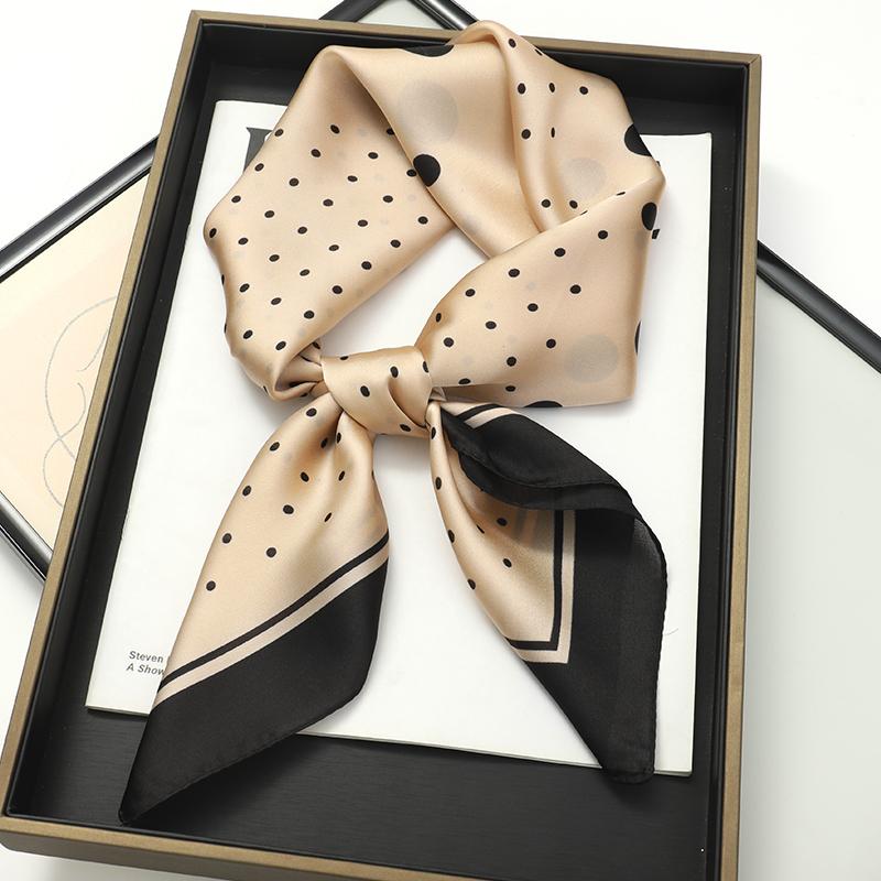 70*70CM Fashion Silk Square Scarf Women Satin Shawl Wrap Hijab Female Hair Band Luxury Ladies Print Design Headband Scarves