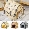 Pet Home Cat Dog Kennel Footprint Pattern Collapsible Convenient Small And Medium Indoor Pet Home Large Pethouse Pole
