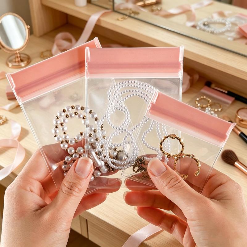 30Pcs Self Sealing Jewelry Storage Bags Antioxidant Small Pouch for Ring Necklace Beads Tiny Jewelry Accessories