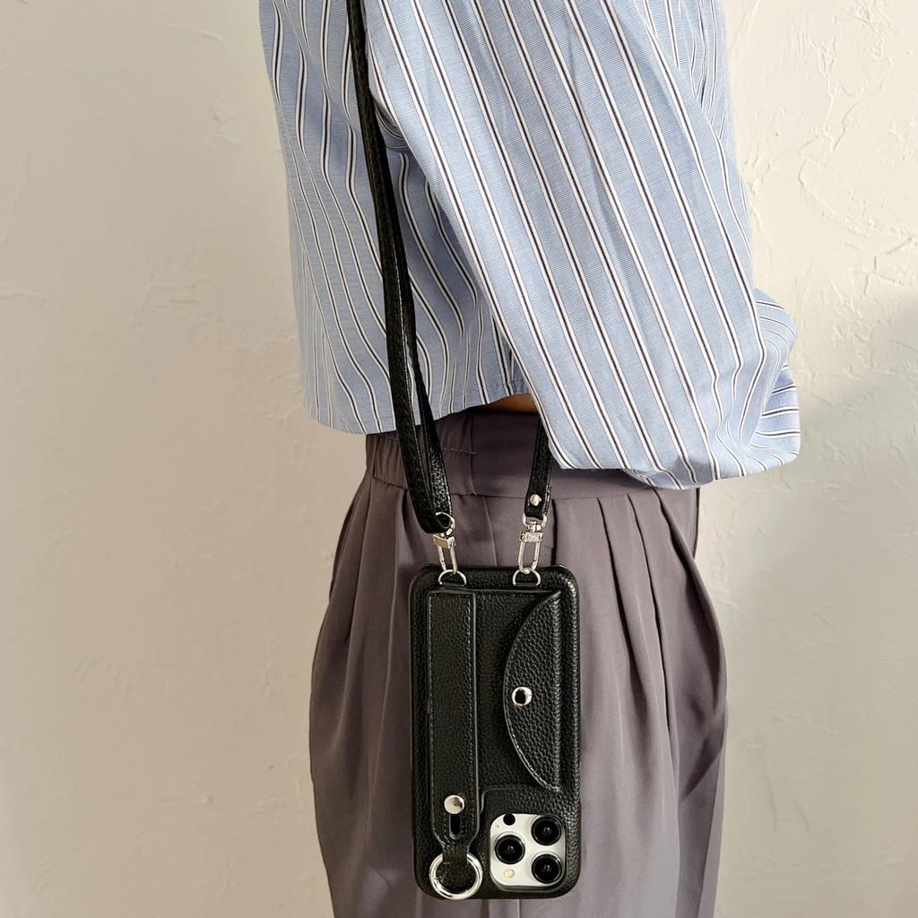 Crossbody Lanyard Wrist Strap Case for IPhone 13 12 Mini 15 14 11 Pro XS Max X XR 7 8 Plus Card Holder Wallet Leather Cover
