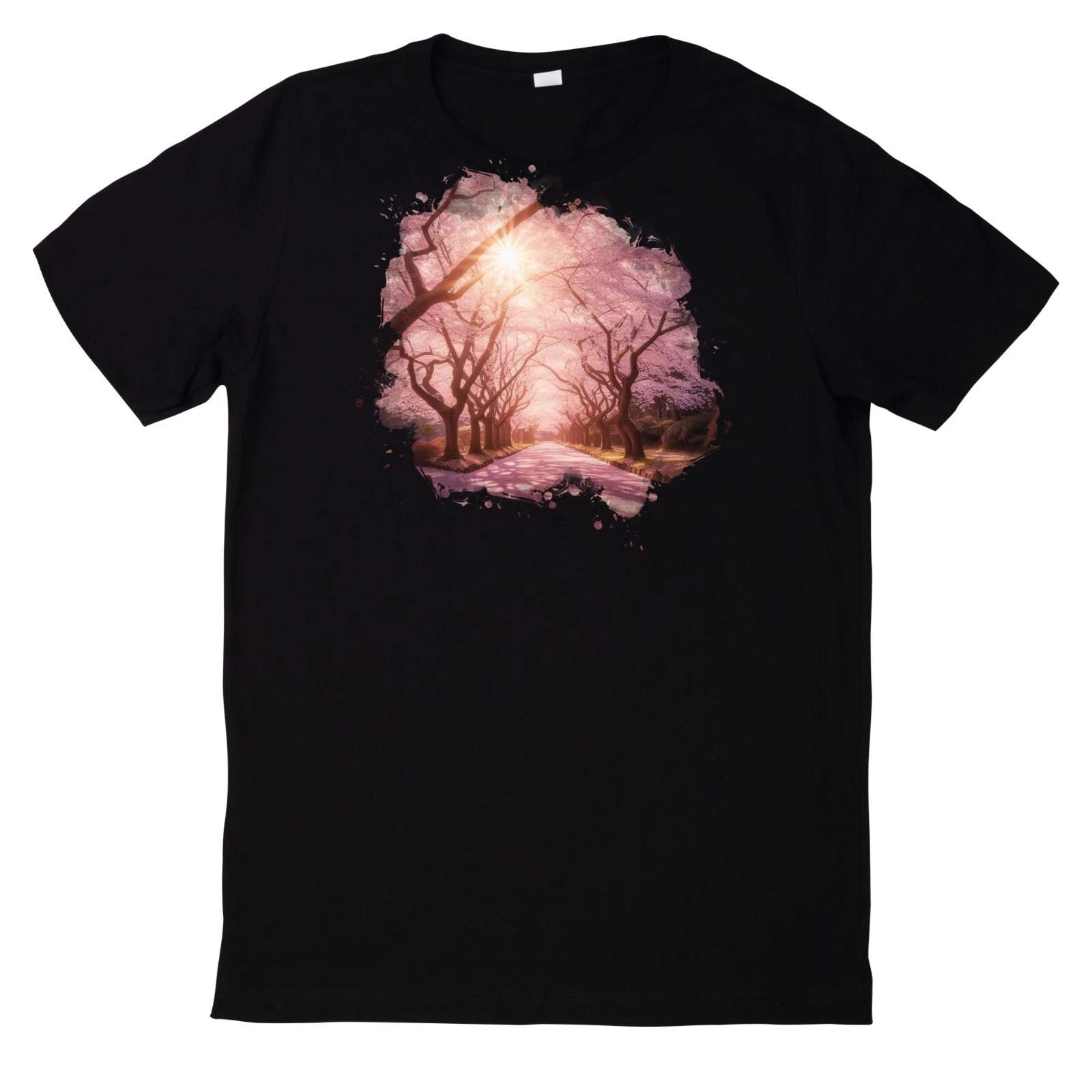 T-Shirt Aquarell ruhige Kirschblüten Welt Motiv S