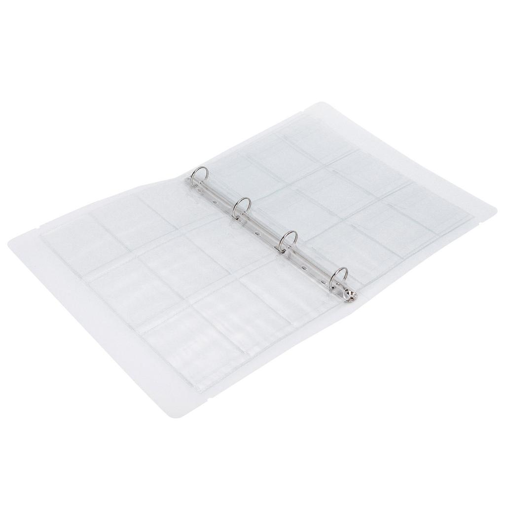 Transparent Binder Photo Organizer Badge Storage Book Perforated Ring Collection Folder 6 Pages(Shell 9 Hole Inner Page