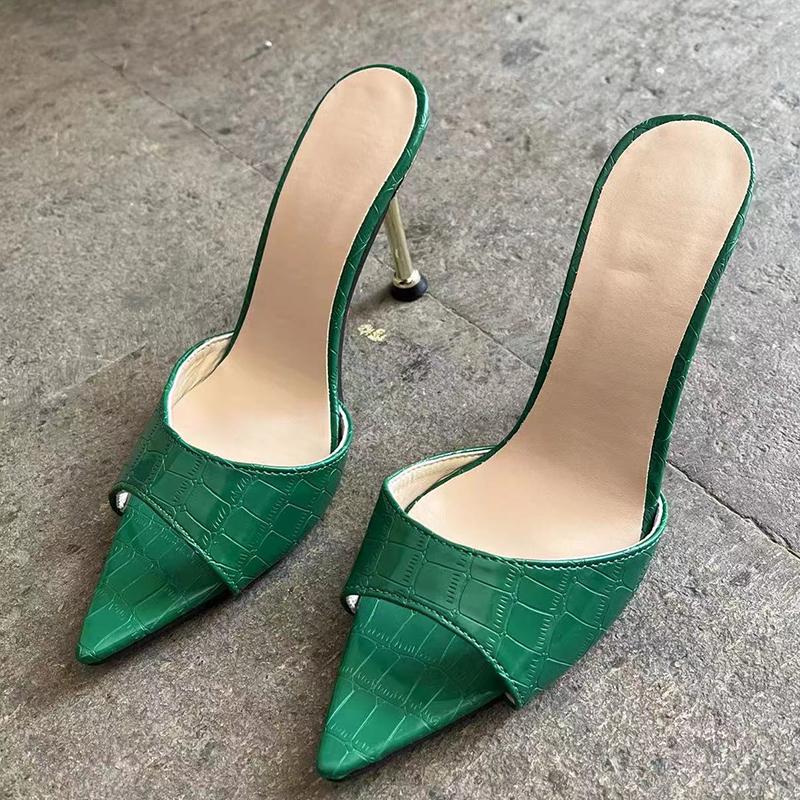 Offene Zehensandalen mit Schlangenmuster und spitzer Spitze, Hausschuhe für Damen, hochhackige Sandalen mit Fischmaul und feinem Absatz, Hausschuhe für Damen