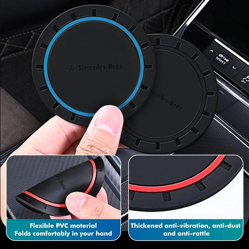 For Benz Car Interior Water Cup Holder Non-Slip Mat Pad Coasters Auto Accessories CLS SLK Sport ML C200 C260 C300 W205 CITAN ZL9
