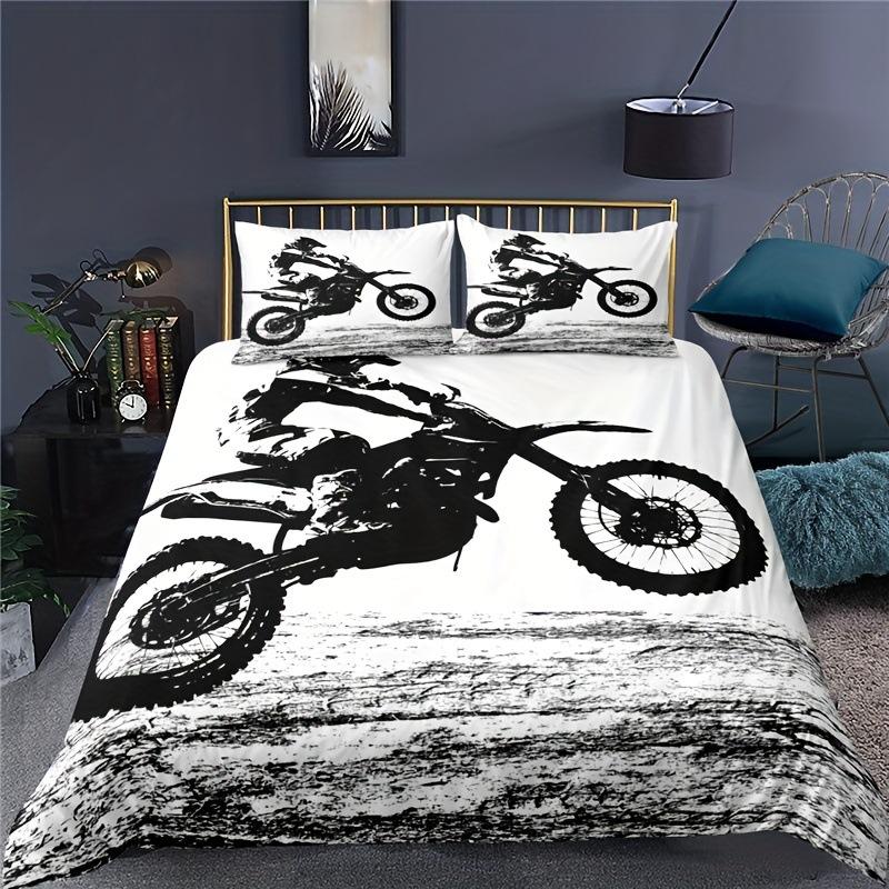 Three-Piece Bedding Off-Road Motorcycle 3D Digital Printing Bedding Home Textiles