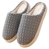 Plaid Cotton Slippers Men's Winter New Velvet Warm Inner Cotton Drag Couple Cotton Shoes Non-slip Silent Wool Slippers