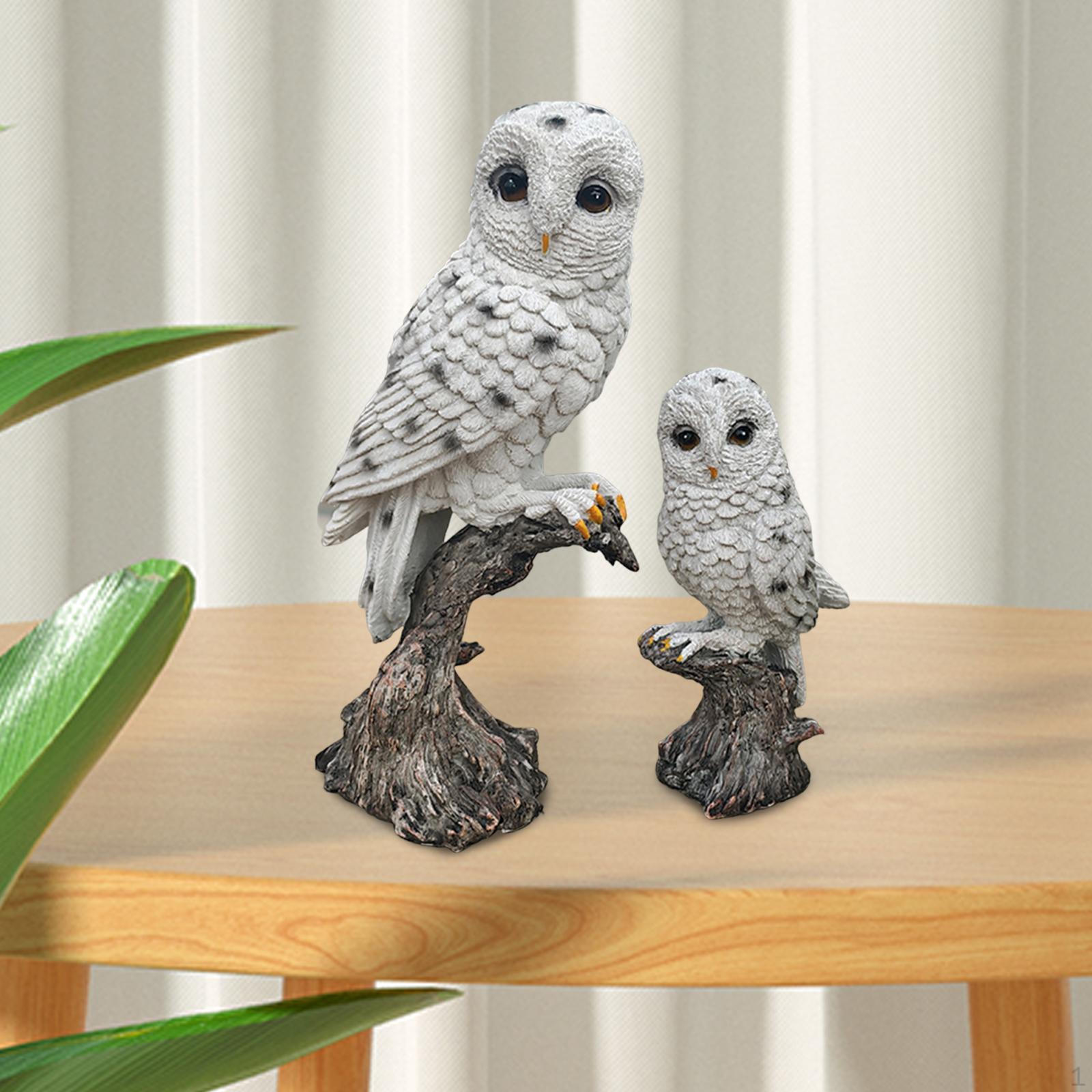 

Figurine Set of Mother and Child Owls for Garden Display коричневий