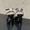 Fashion Luxury Rhinestones Patent Leather Women Pumps Sandals Elegant Square Toe Stiletto High Heels Summer Fashion Office Dress Shoes