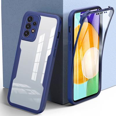 Luxuriöse 360 Grad Ganzkörper Vorder- + Rückseite Klare Hülle für Samsung Galaxy A53 A33 A73 A23 A22 A32 A52 A12 A51 4G 5G S21 S22 Ultra Silikon Stoßfest Doppelhülle