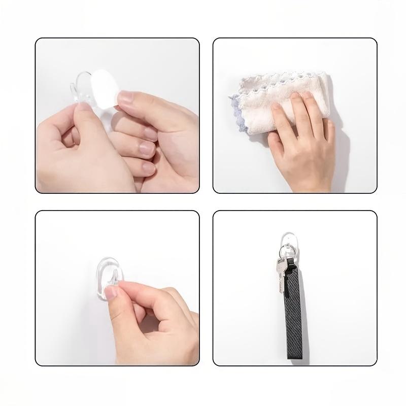 10 τεμ. Ακρυλικά Αυτοκόλλητα Άγκιστρα Χωρίς Σημάδι Διάφανα Χωρίς Τρύπημα Ισχυρά Αυτοκόλλητα Άγκιστρα Τοίχου Πλαστικά Οργάνωση Μπάνιου & Σπιτιού για Πετσέτες, Κλειδιά, Κοσμήματα