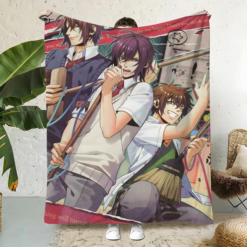 Anime H-Hakuoki Throw  Flannel Throw Blanket,Bed Home Office Nap Blanket Travel,Camping,Picnic Blanket Soft Decor 75x90cm
