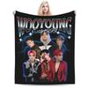 Kpop A-AteezS Wooyoung 90s Flannel Blanket Winter Soft Throw Blanket for Children Home Decor Print Bedspread Sofa Bed Cover