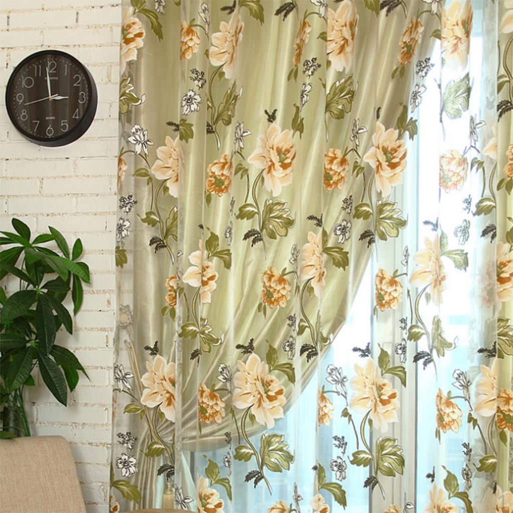 

1 Piece Elegant Polyester Chiffon Curtain Suitable for Kitchen, DIY Beige 100x200 Rod Pocket