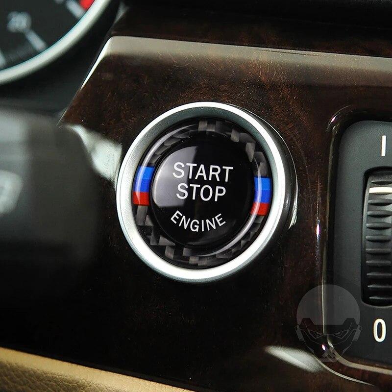 Auto Motor Start Stop Tlačítko Ozdobný kroužek Auta Styl příslušenství pro BMW řady 1/3/5 E87 E90 E60 320