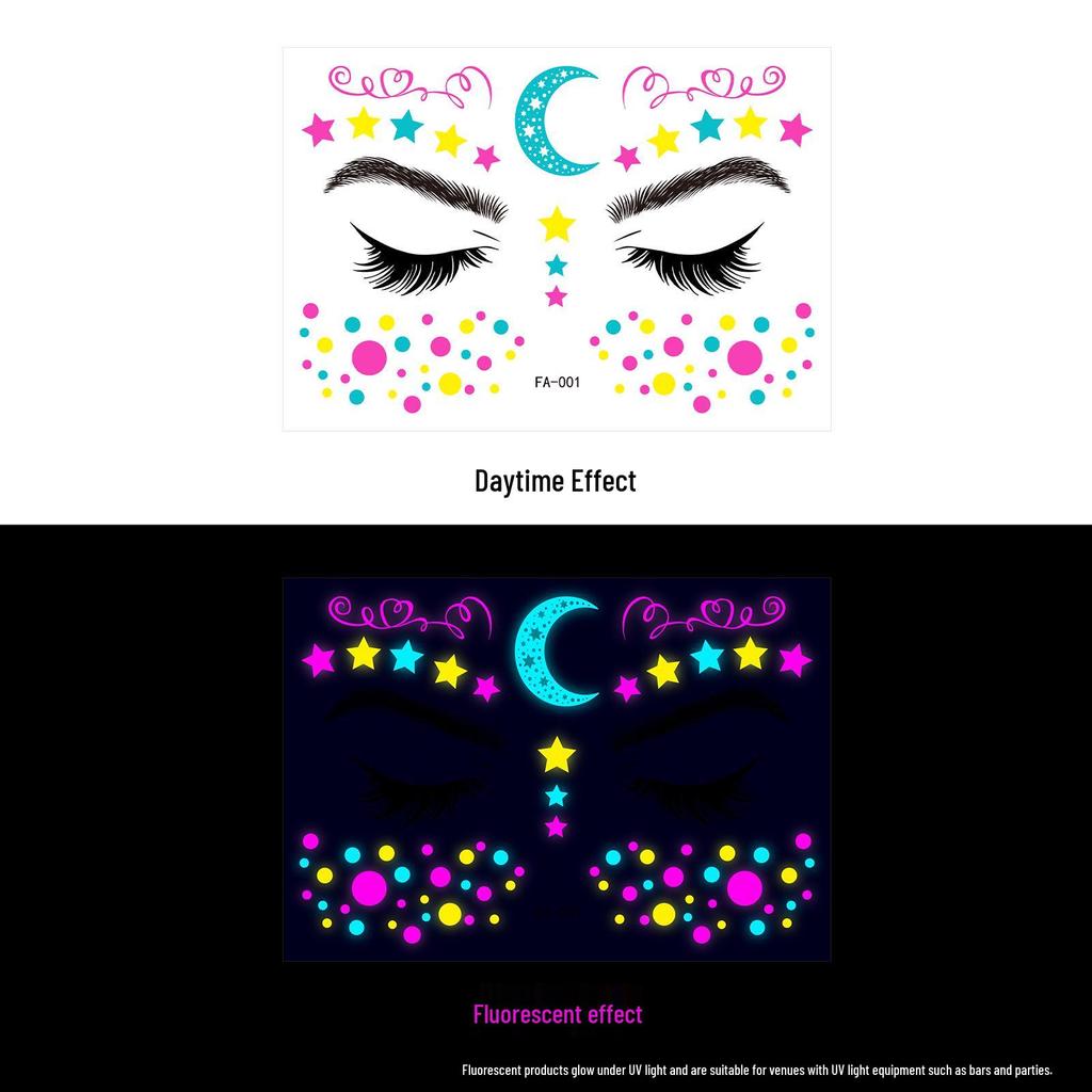 Creative Fluorescent Waterproof Full Arm and Face Tattoo Sticker